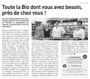 publi reportage Autant en emporte la Marne La Fontaine Bio 14 septembre 2020