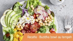Affiche recette bio Buddha bowl au tempeh